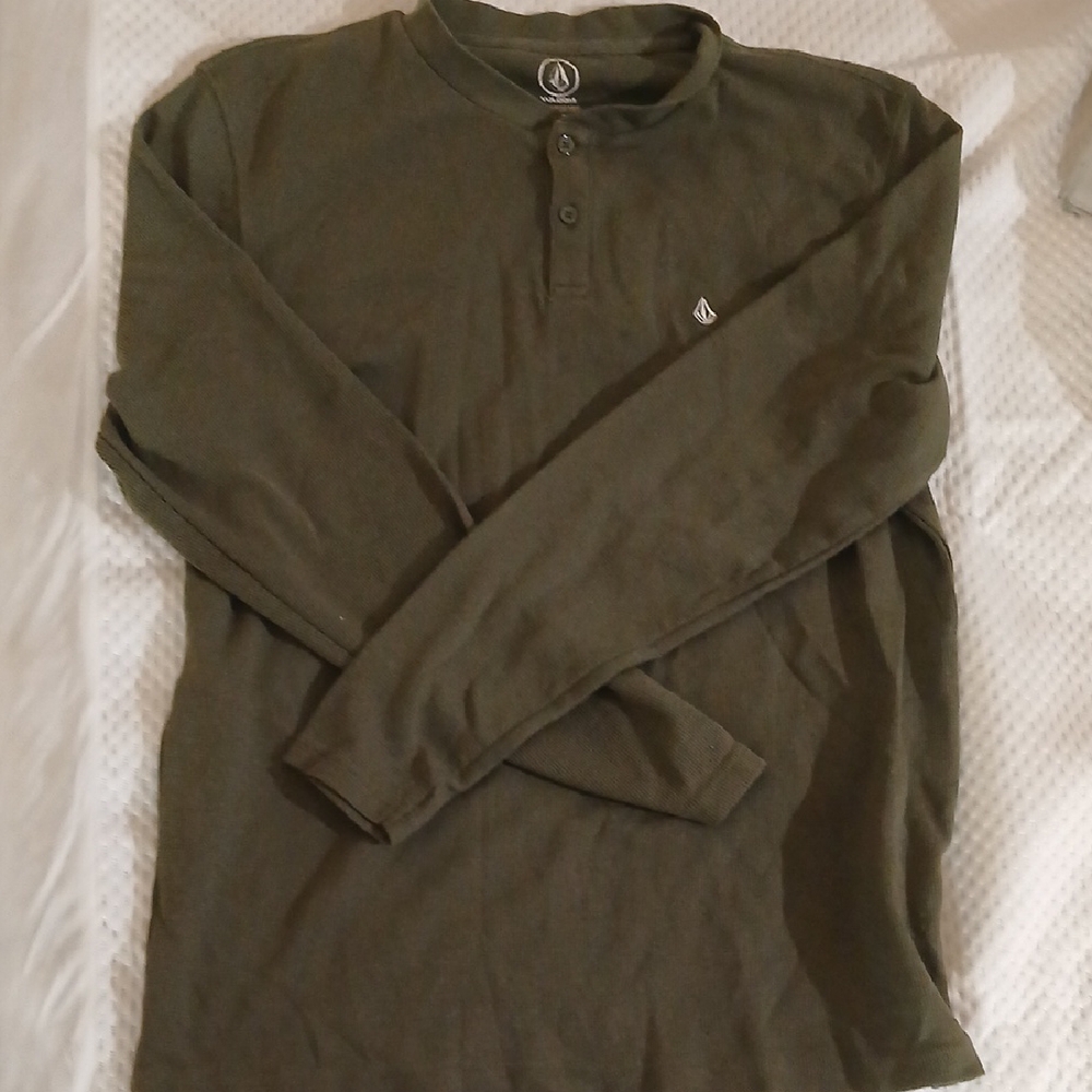 Volcom Men's Olive Long Sleeve Thermal